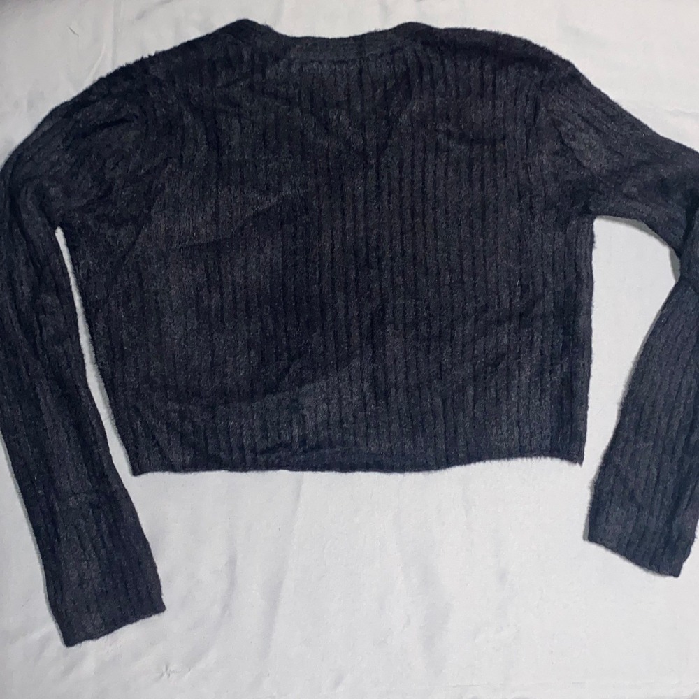 Women's Love Tree cropped Soft Black Cardigan Size Small - Picture 4 of 6